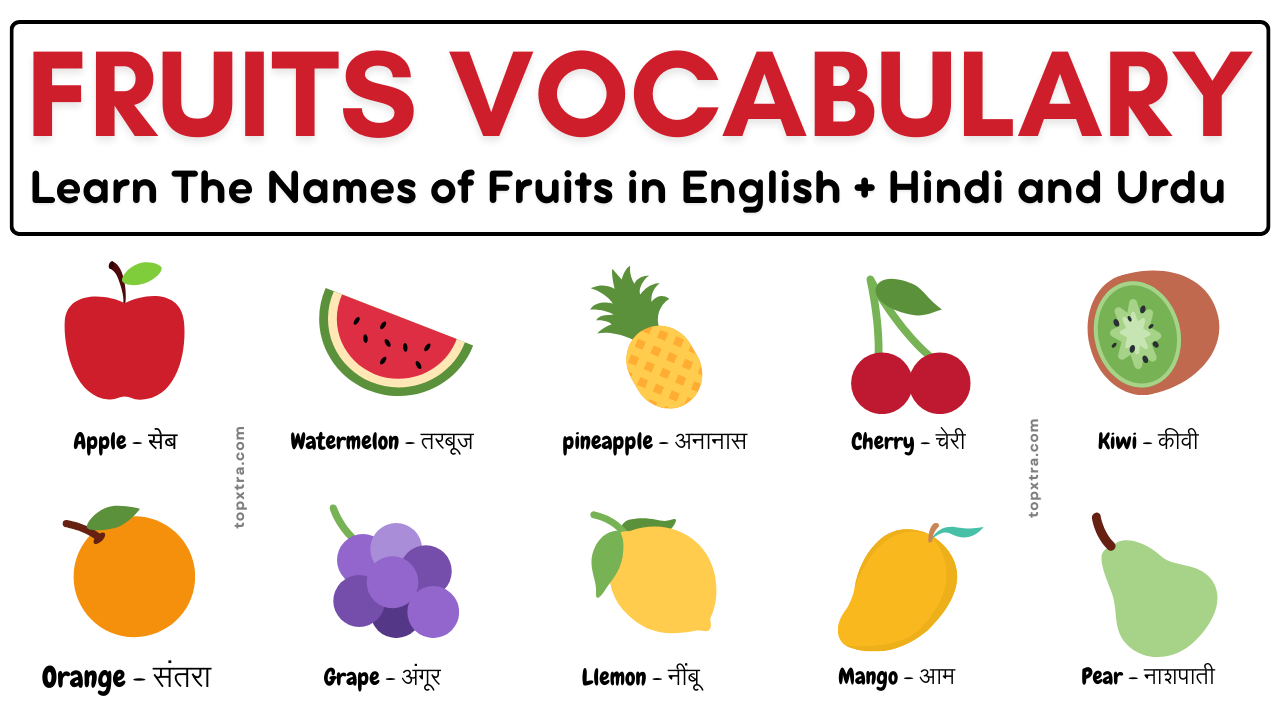 Fruits Name in Hindi | Fruits Vocabulary